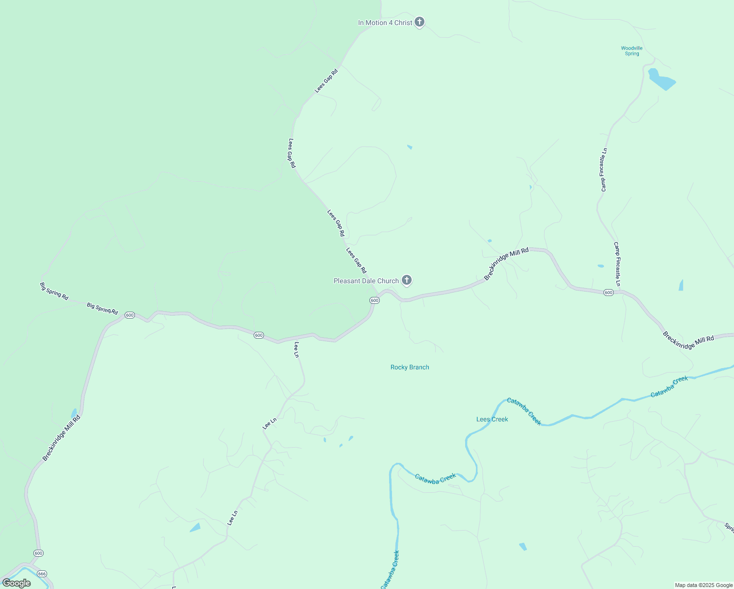 map of restaurants, bars, coffee shops, grocery stores, and more near 49 Lees Gap Road in Fincastle