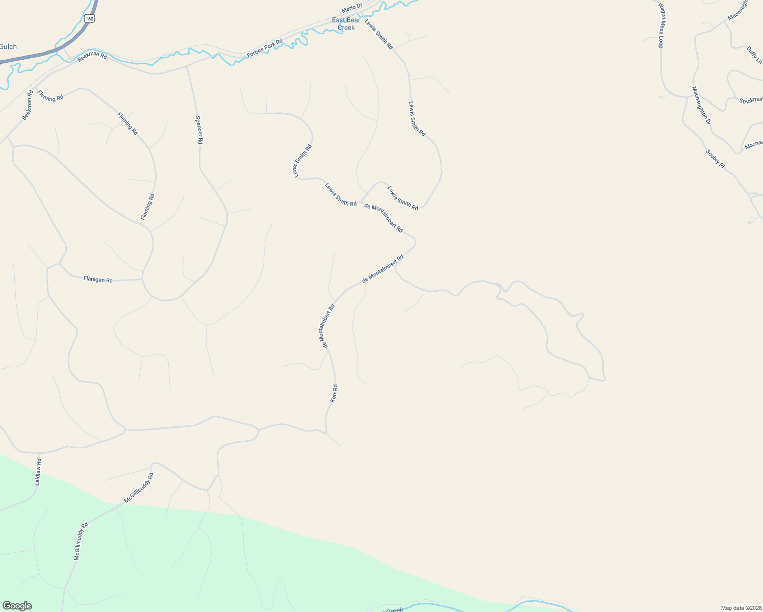 map of restaurants, bars, coffee shops, grocery stores, and more near de Montalmbert Road in Fort Garland