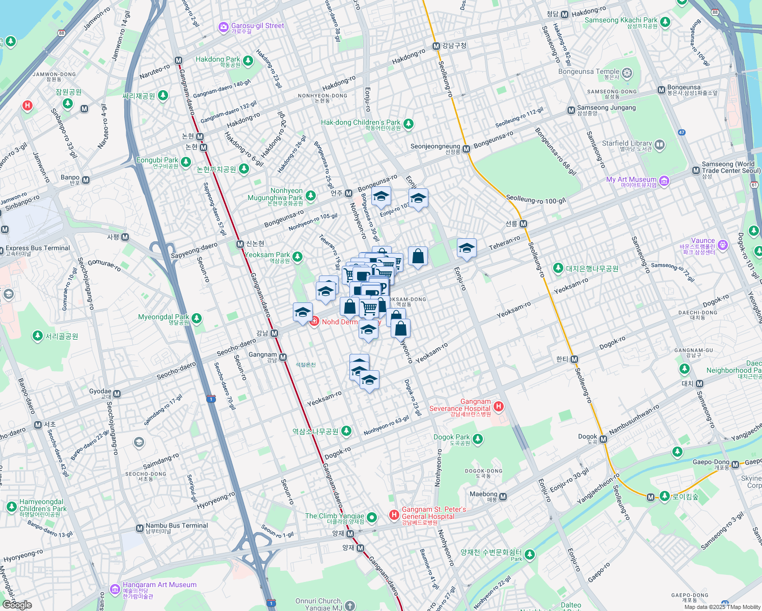 map of restaurants, bars, coffee shops, grocery stores, and more near in 