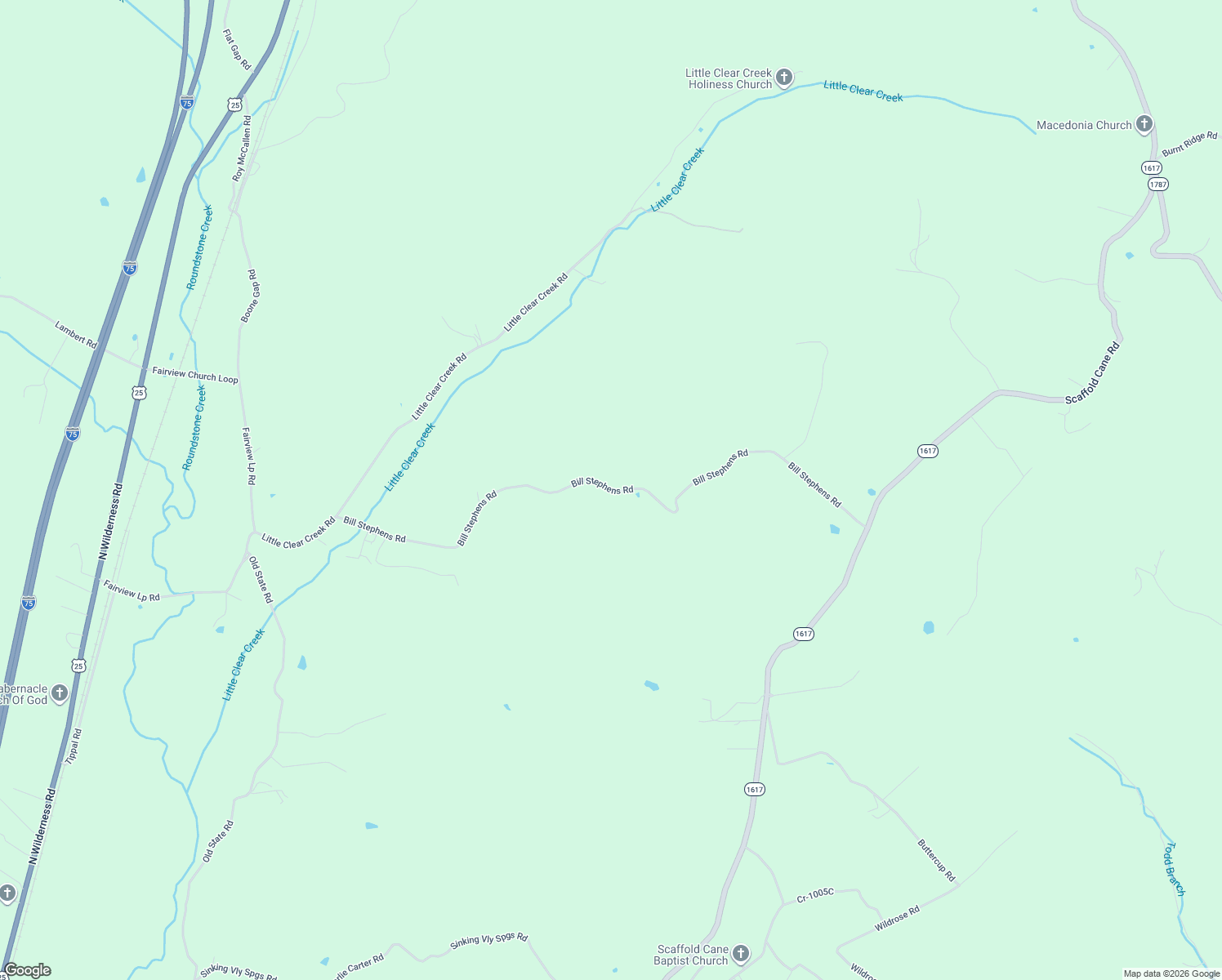 map of restaurants, bars, coffee shops, grocery stores, and more near Bill Stephens Road in Mount Vernon