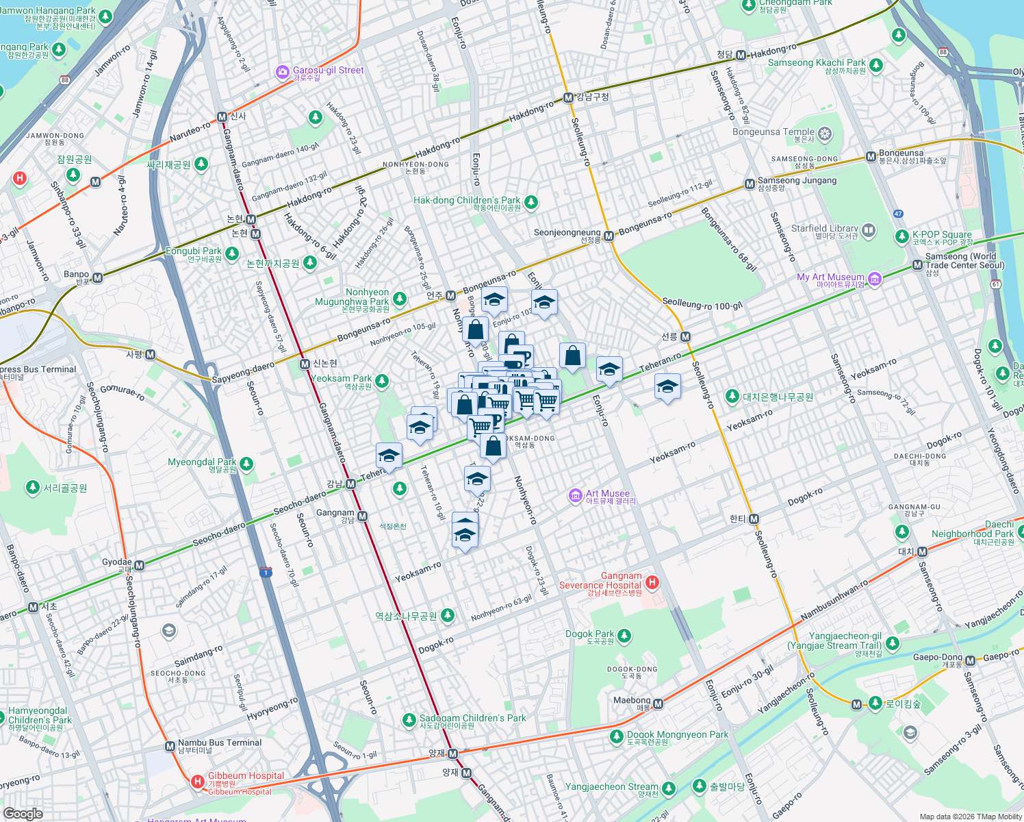 map of restaurants, bars, coffee shops, grocery stores, and more near in 