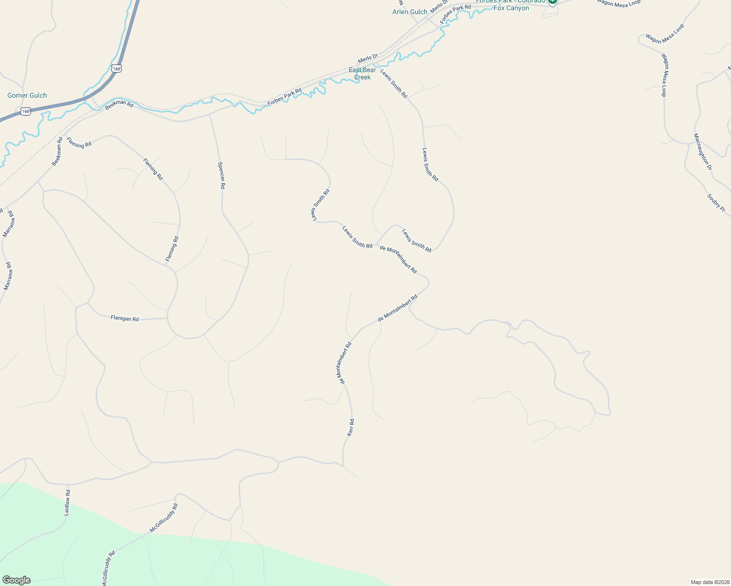 map of restaurants, bars, coffee shops, grocery stores, and more near Marie Road in Fort Garland