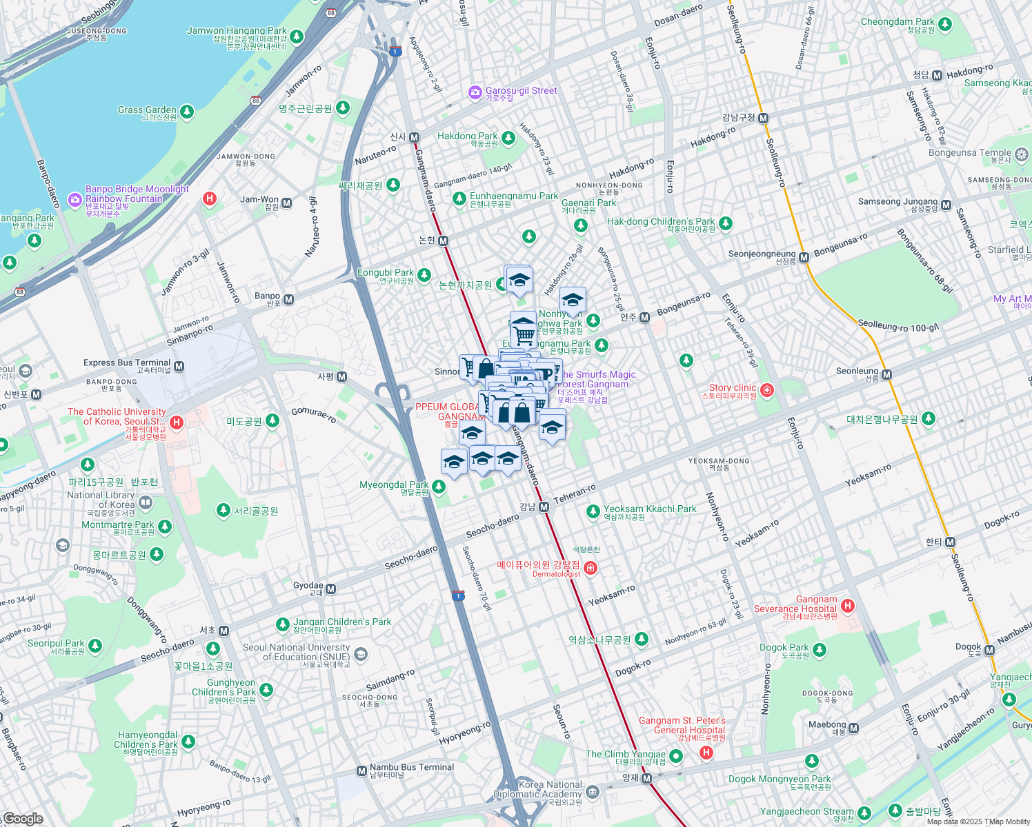 map of restaurants, bars, coffee shops, grocery stores, and more near in 