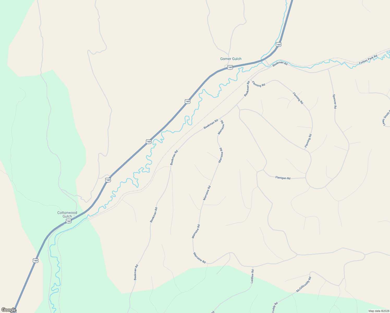 map of restaurants, bars, coffee shops, grocery stores, and more near 4504 Stephen Road in Fort Garland