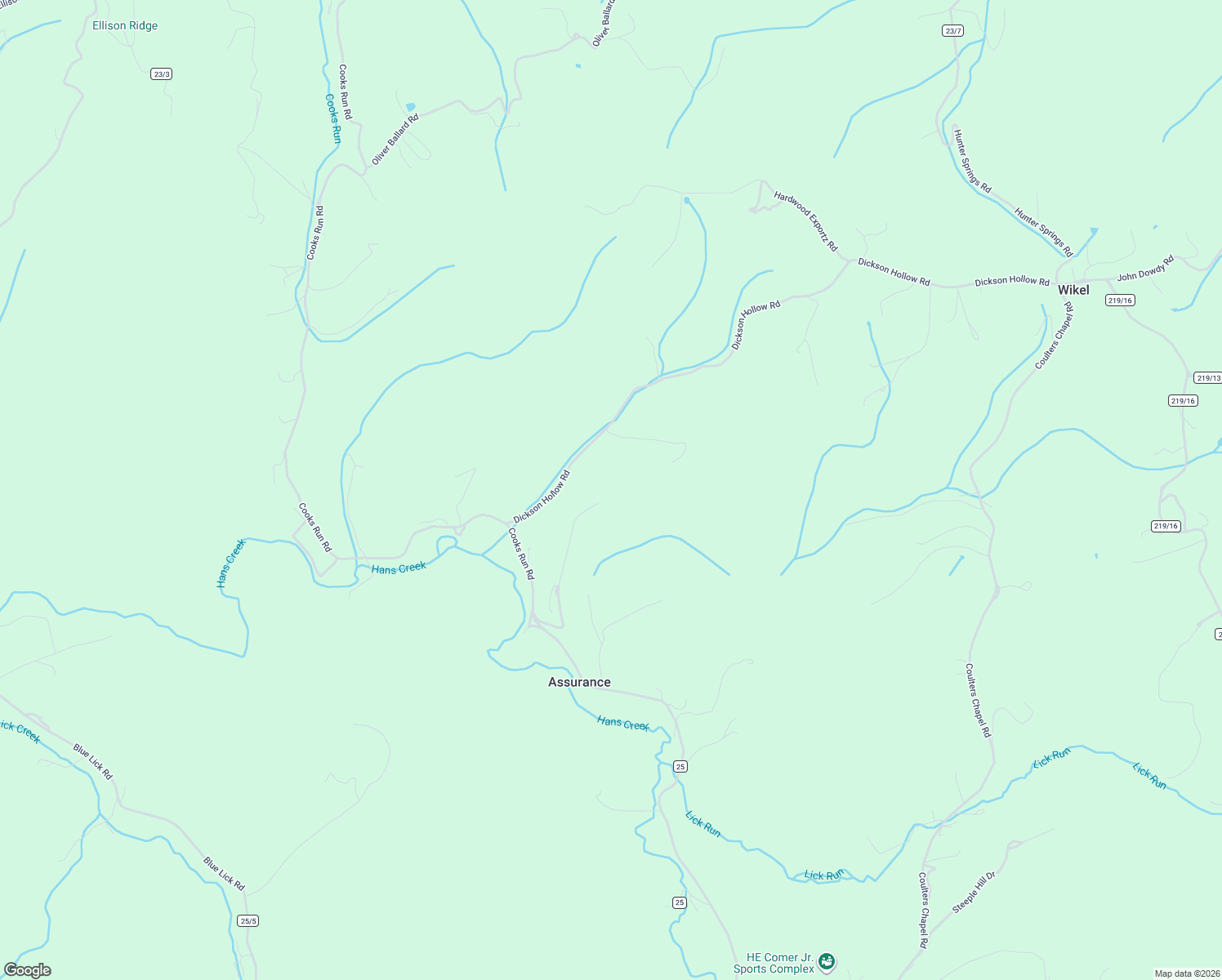 map of restaurants, bars, coffee shops, grocery stores, and more near 557 Briar Ridge Road in Lindside