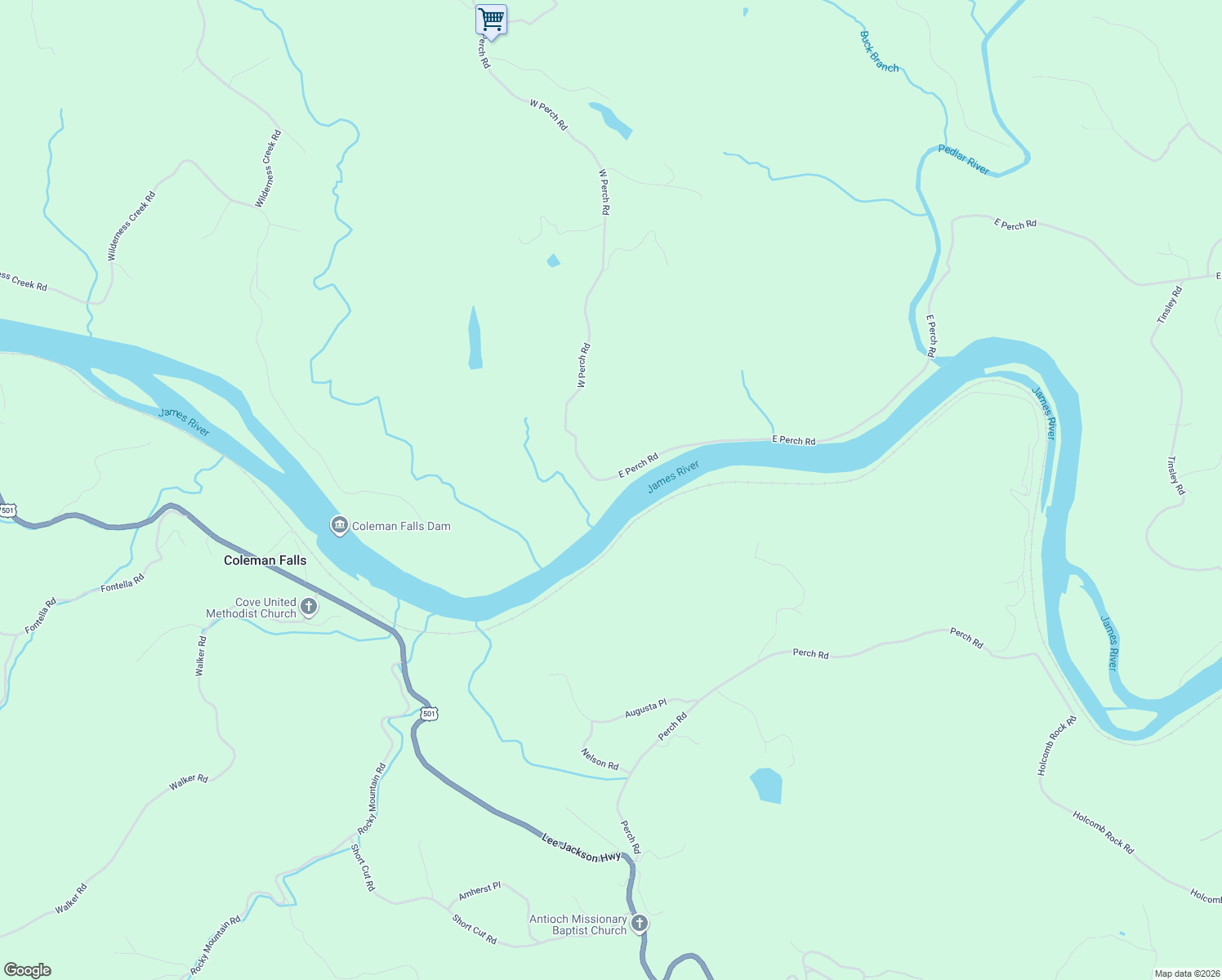 map of restaurants, bars, coffee shops, grocery stores, and more near East Perch Road in Monroe