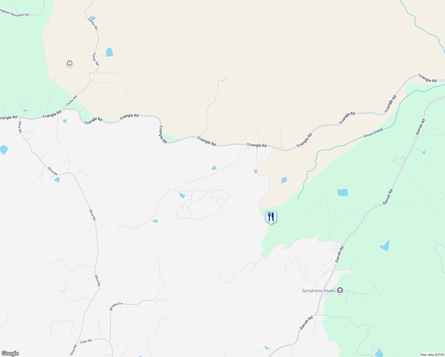 map of restaurants, bars, coffee shops, grocery stores, and more near 4103 Triangle Road in Mariposa