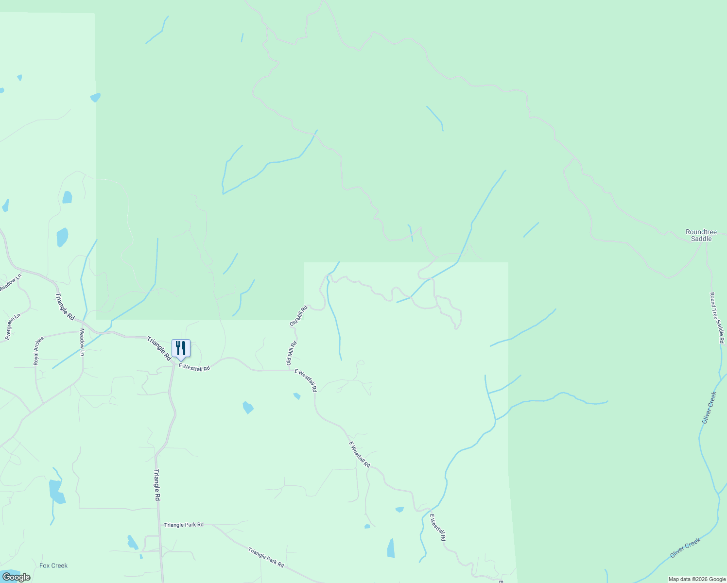 map of restaurants, bars, coffee shops, grocery stores, and more near 6225 Old Mill Road in Mariposa
