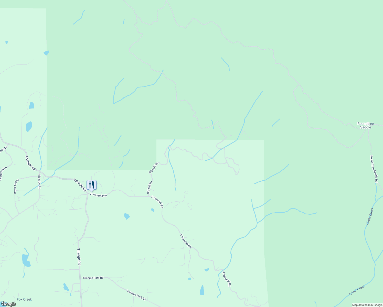 map of restaurants, bars, coffee shops, grocery stores, and more near 6225 Old Mill Road in Mariposa