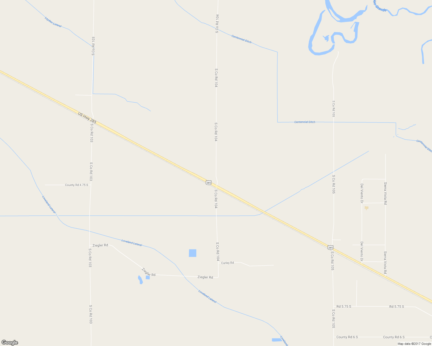 map of restaurants, bars, coffee shops, grocery stores, and more near 4673 South Co Road 104 in Alamosa