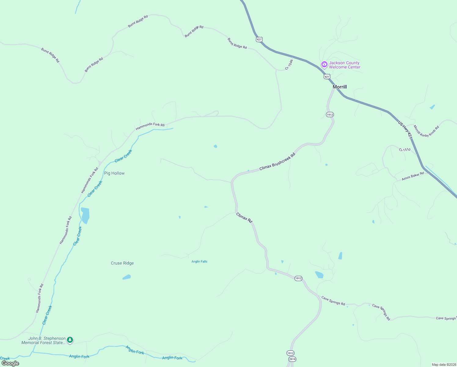 map of restaurants, bars, coffee shops, grocery stores, and more near North Cruse Ridge Road in McKee
