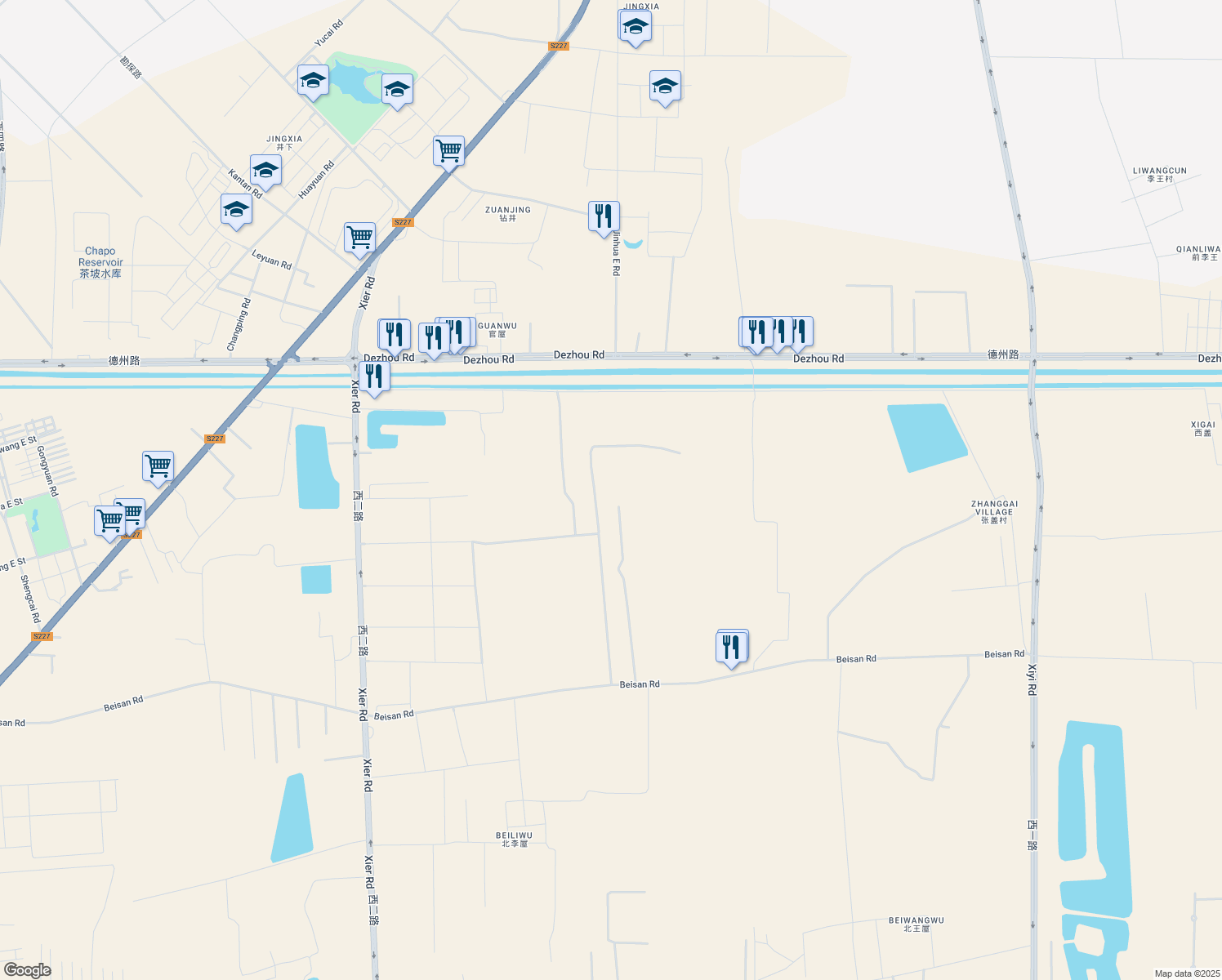 map of restaurants, bars, coffee shops, grocery stores, and more near in Dongying