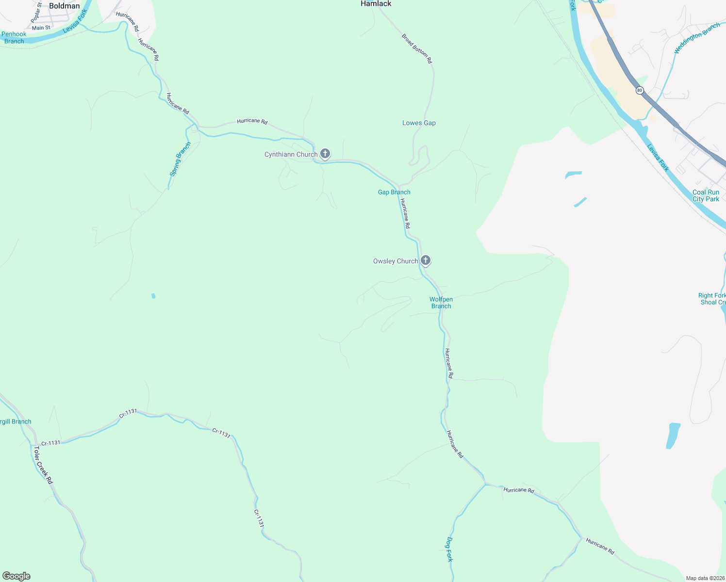 map of restaurants, bars, coffee shops, grocery stores, and more near 200-498 Davis Road in Pikeville