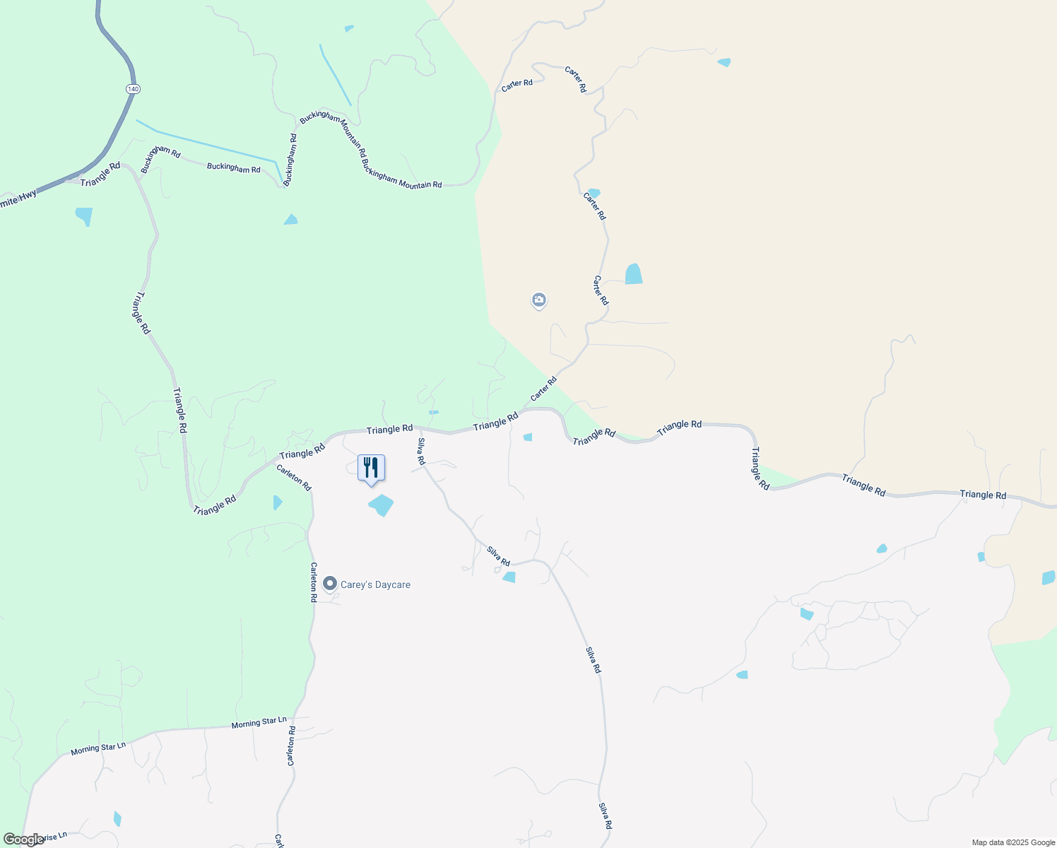 map of restaurants, bars, coffee shops, grocery stores, and more near 4465 Triangle Road in Mariposa