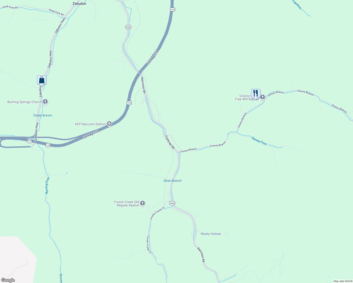 map of restaurants, bars, coffee shops, grocery stores, and more near 44-298 Keene Village Drive in Raccoon
