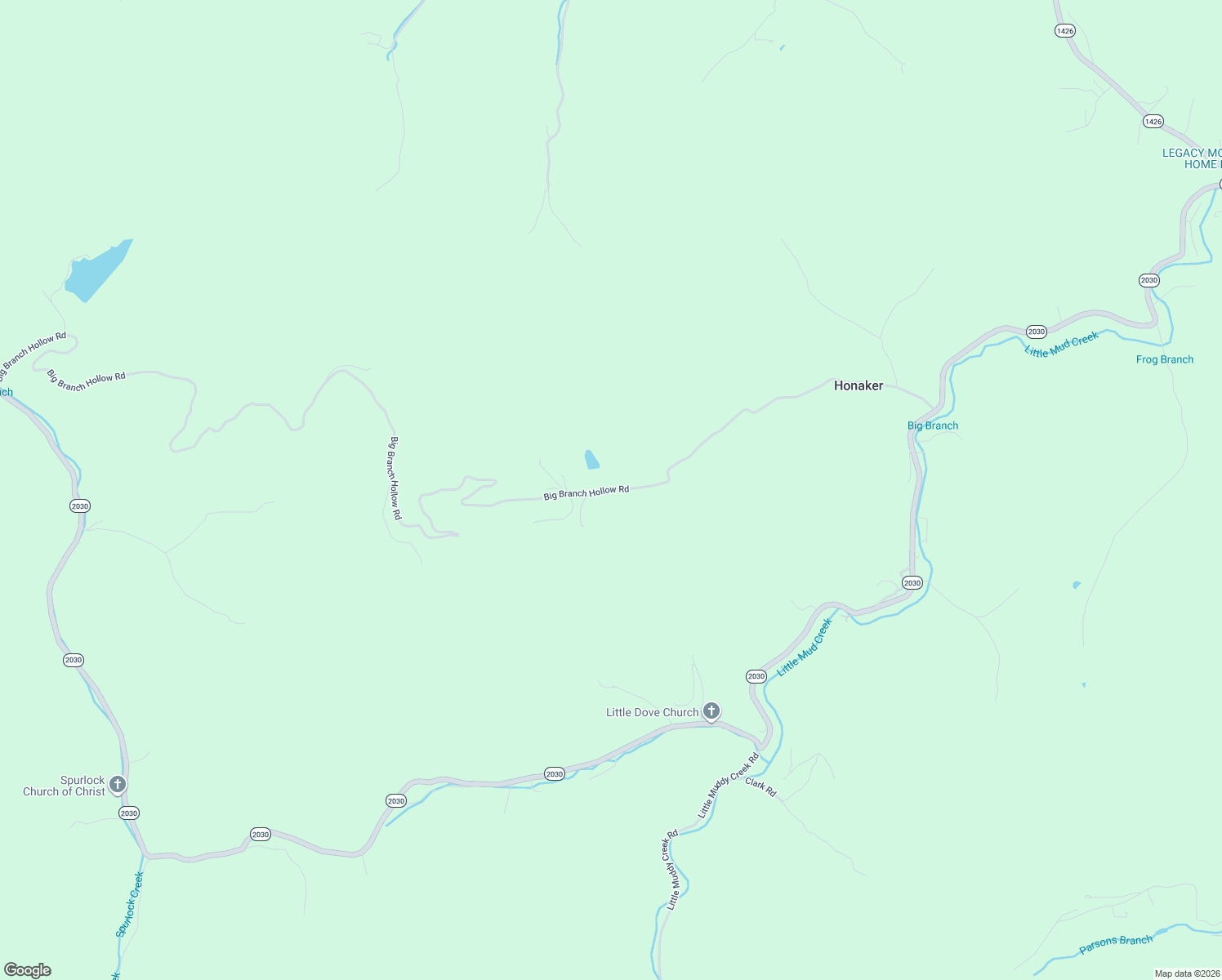 map of restaurants, bars, coffee shops, grocery stores, and more near Big Branch Hollow Road in Banner