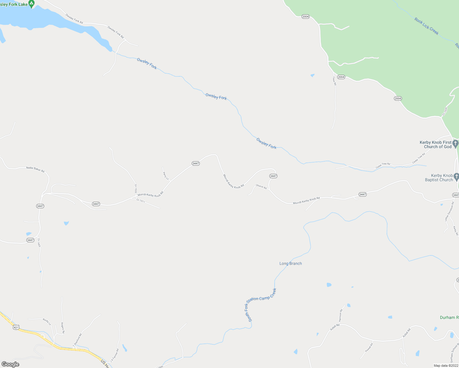 map of restaurants, bars, coffee shops, grocery stores, and more near Morrill-Kerby Knob Road in McKee