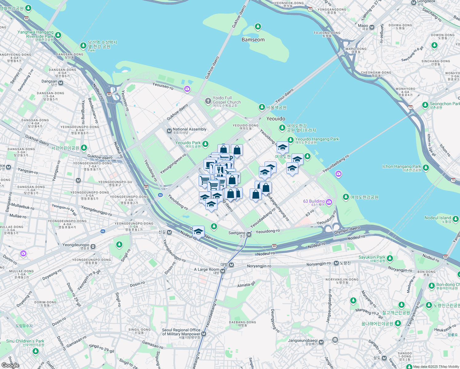 map of restaurants, bars, coffee shops, grocery stores, and more near in 