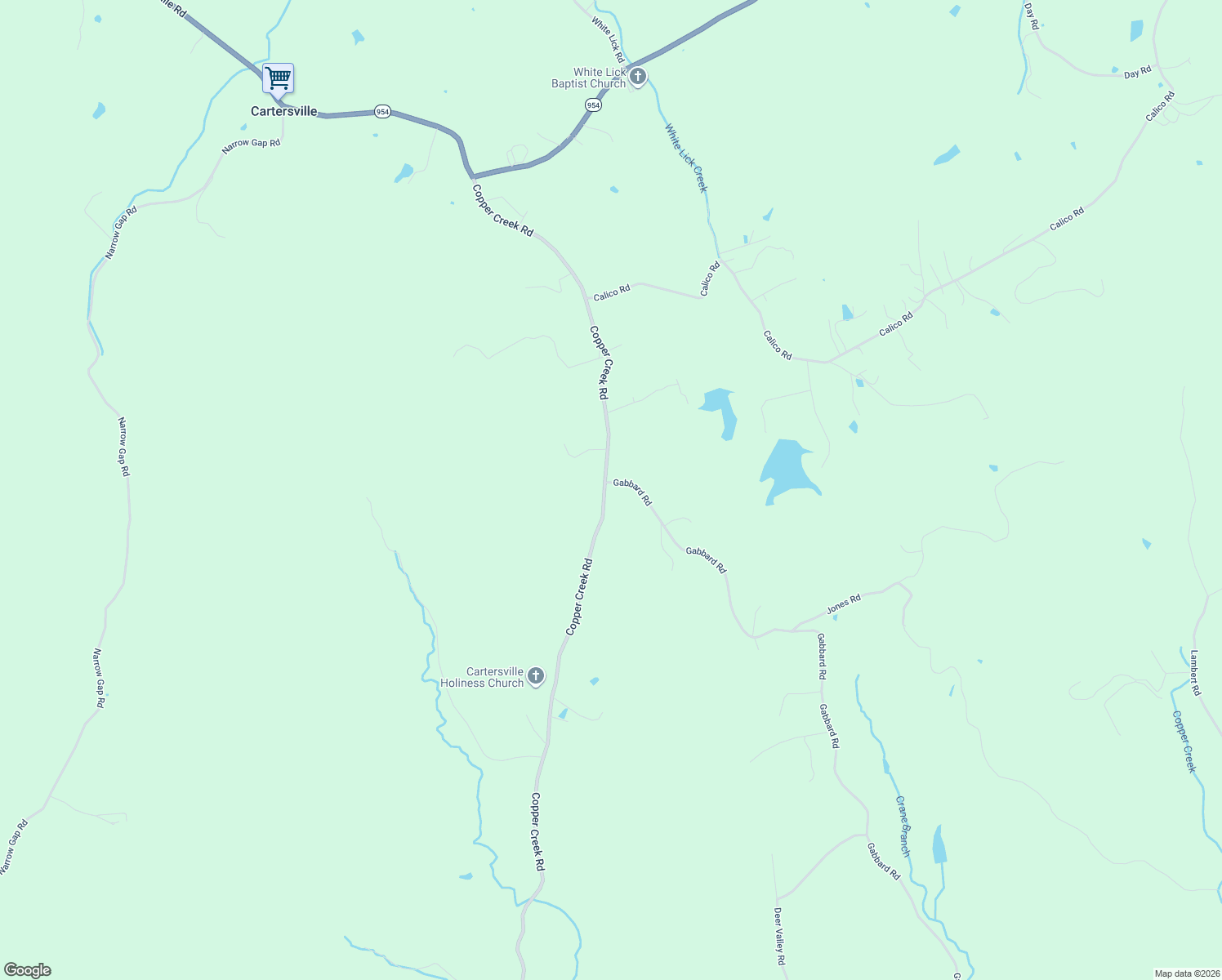 map of restaurants, bars, coffee shops, grocery stores, and more near 1062 Copper Creek Road in Berea