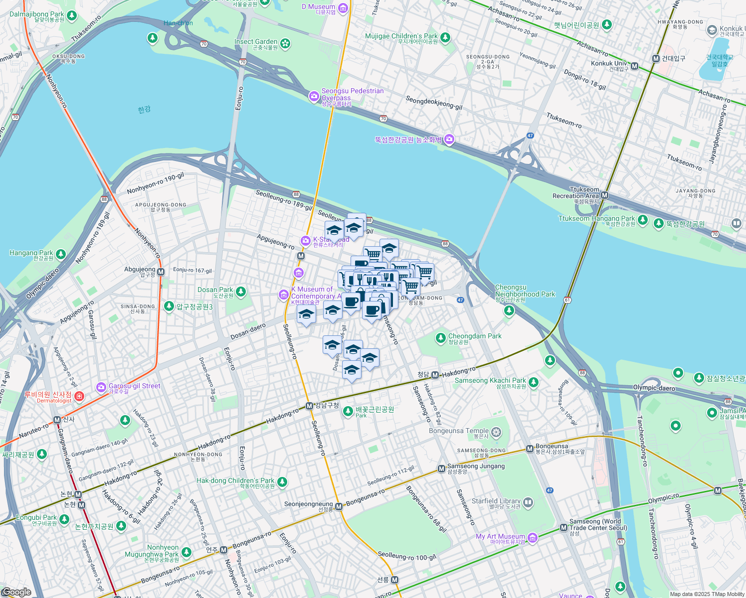 map of restaurants, bars, coffee shops, grocery stores, and more near in 