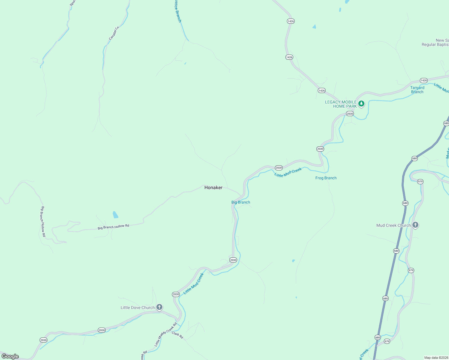 map of restaurants, bars, coffee shops, grocery stores, and more near Big Branch Hollow Road in Banner