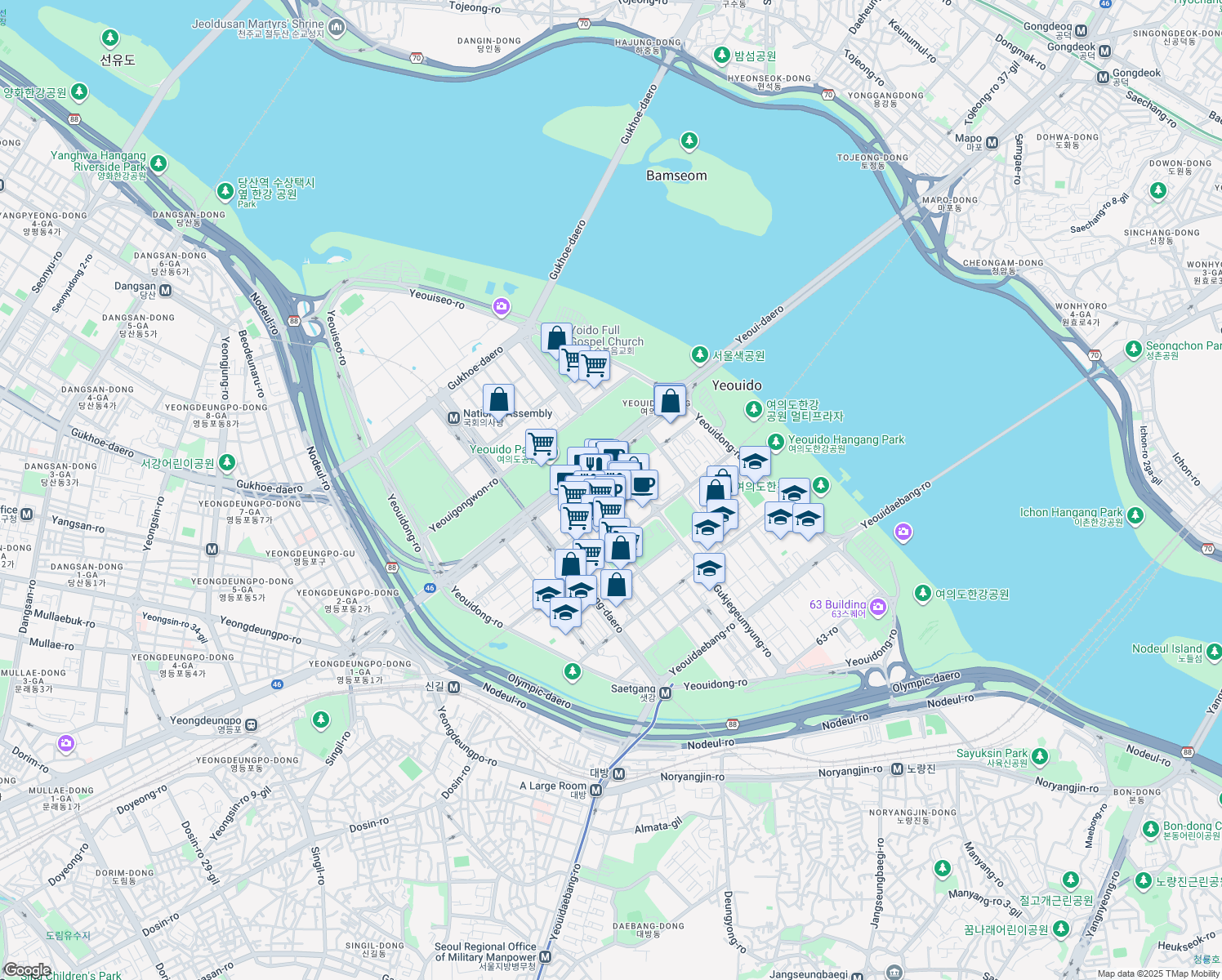 map of restaurants, bars, coffee shops, grocery stores, and more near in 