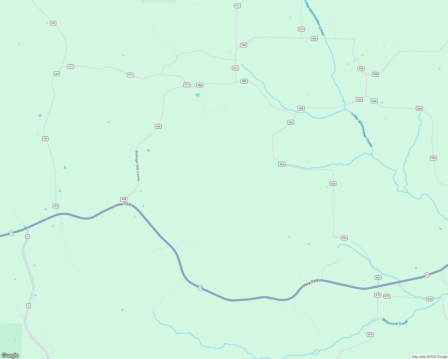 map of restaurants, bars, coffee shops, grocery stores, and more near 34491 Bollinger County Road 904 in Patton