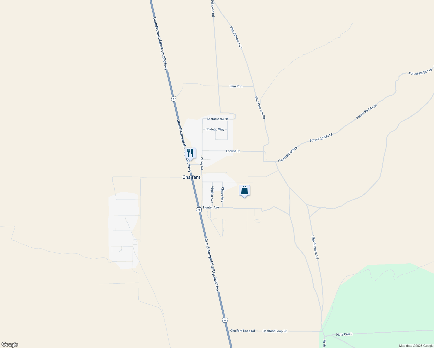 map of restaurants, bars, coffee shops, grocery stores, and more near 248 Valley Road in Bishop