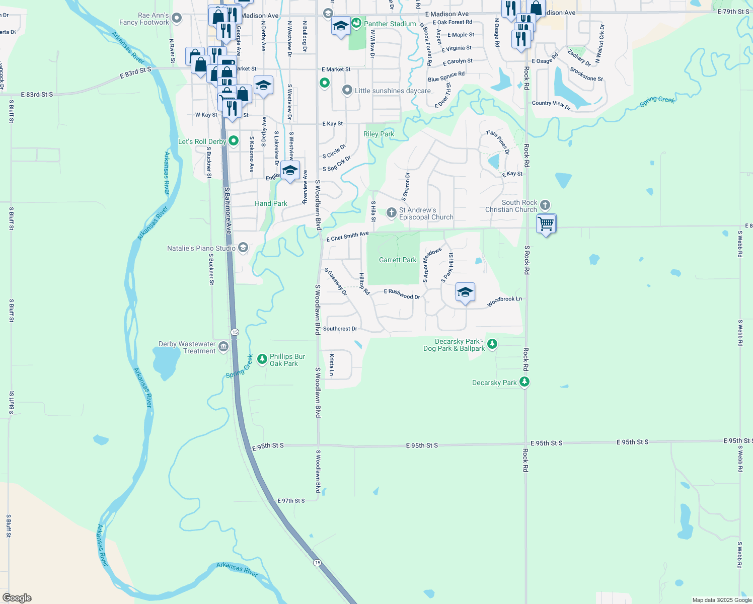 map of restaurants, bars, coffee shops, grocery stores, and more near 1000 Hawthorne Court in Derby