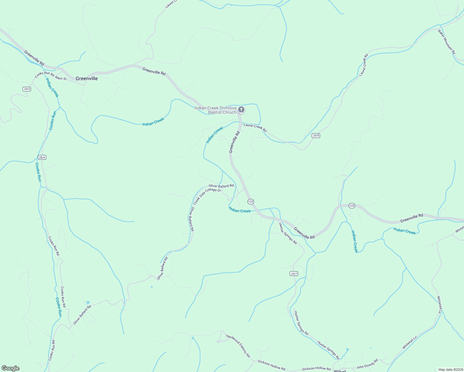 map of restaurants, bars, coffee shops, grocery stores, and more near 227 Oliver Ballard Road in Lindside