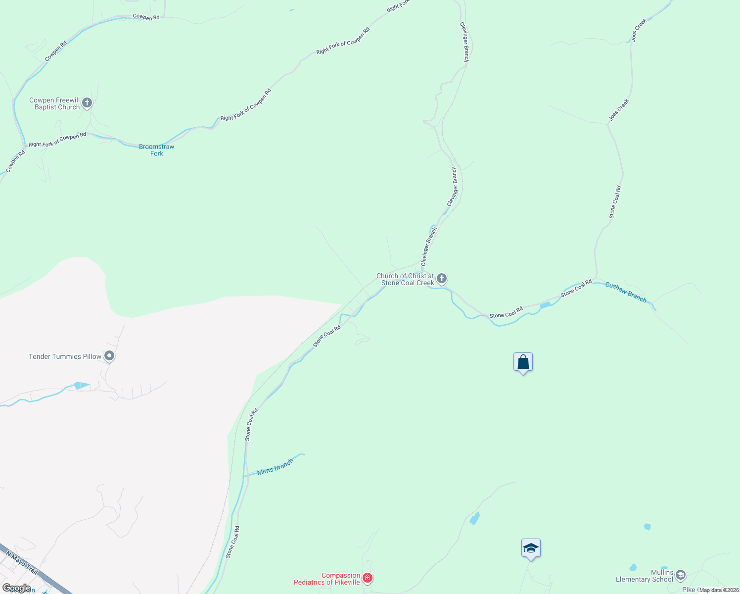 map of restaurants, bars, coffee shops, grocery stores, and more near 2001 Stone Coal Road in Pikeville