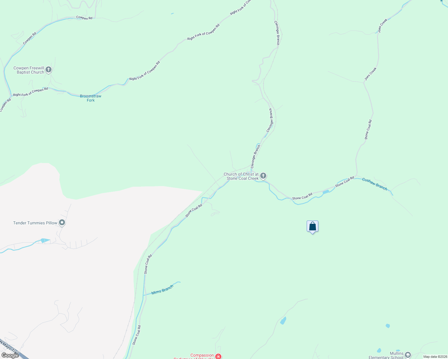 map of restaurants, bars, coffee shops, grocery stores, and more near 2001-2299 Stone Coal Road in Pikeville