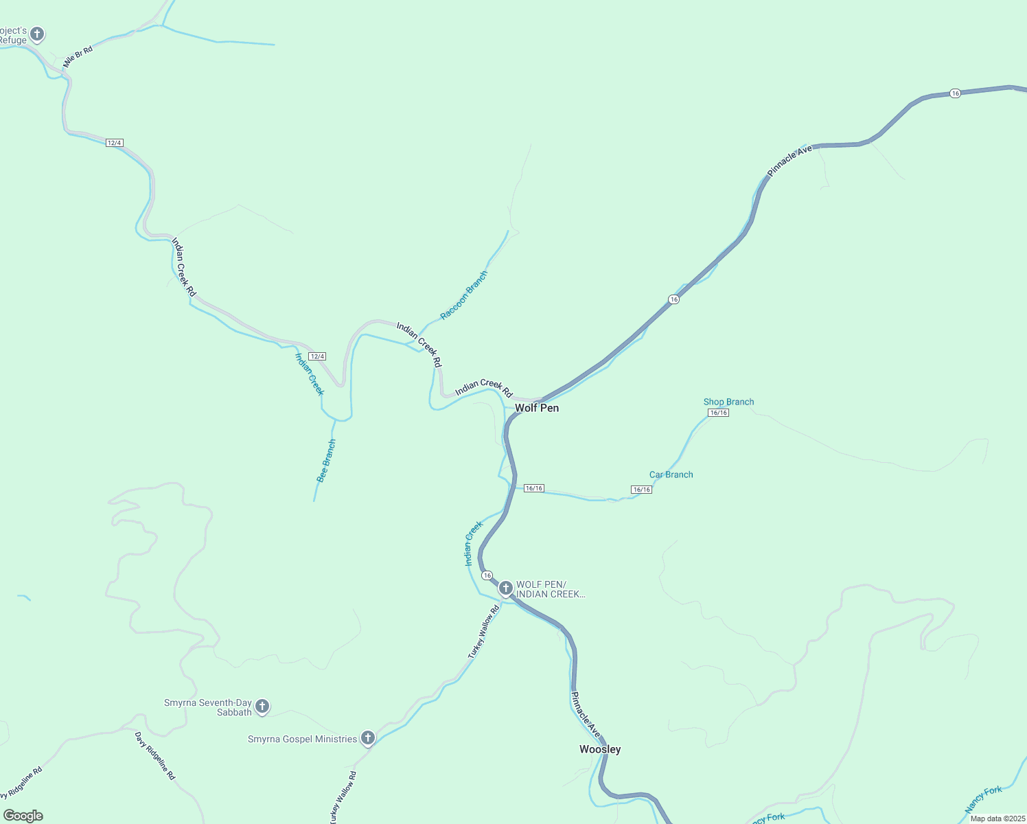 map of restaurants, bars, coffee shops, grocery stores, and more near Indian Creek Road in Brenton