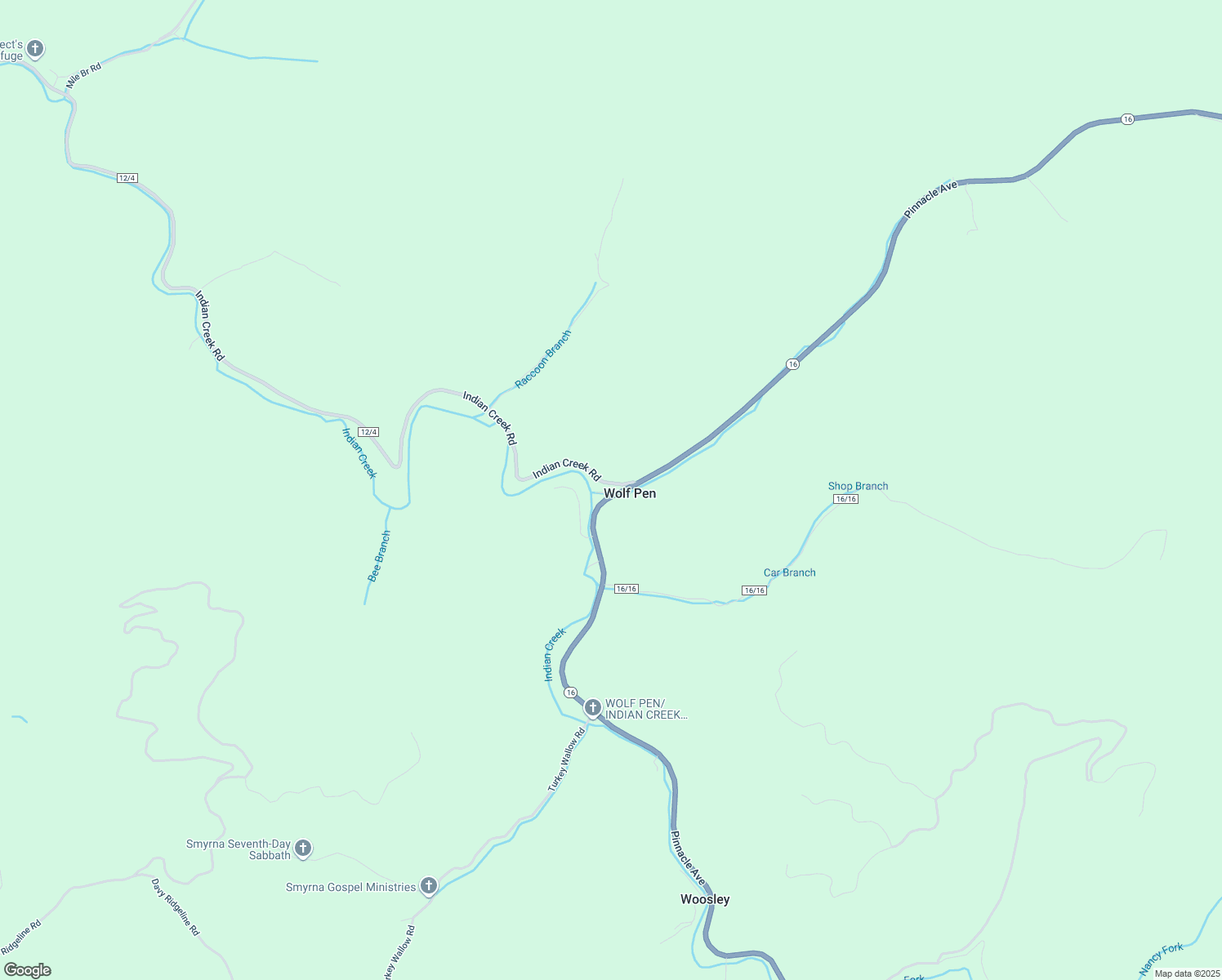 map of restaurants, bars, coffee shops, grocery stores, and more near Indian Creek Road in Brenton