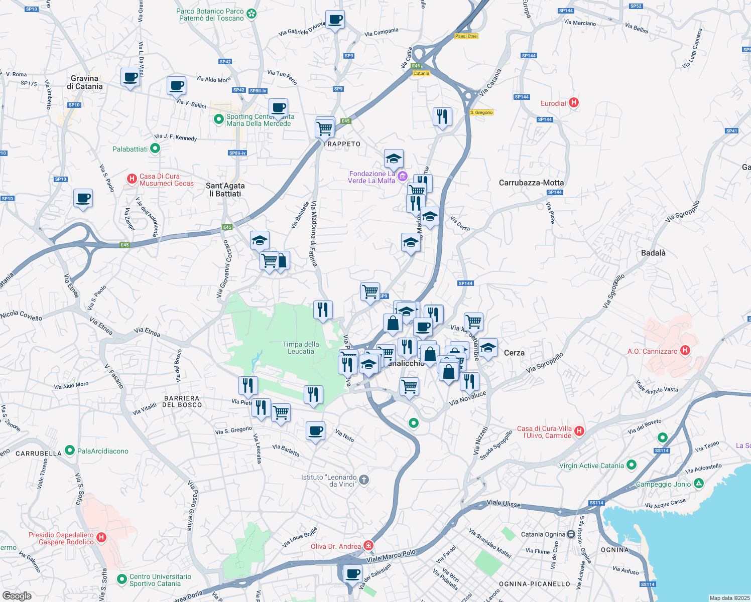 map of restaurants, bars, coffee shops, grocery stores, and more near 414 Via Pietra dell'Ova in Canalicchio