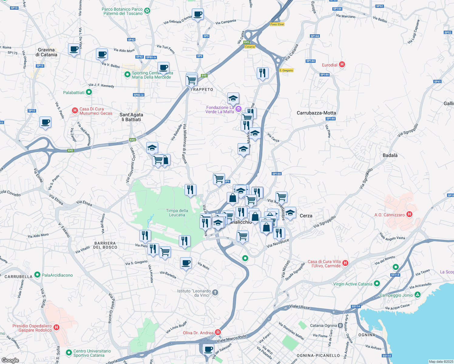 map of restaurants, bars, coffee shops, grocery stores, and more near 414 Via Pietra dell'Ova in Canalicchio