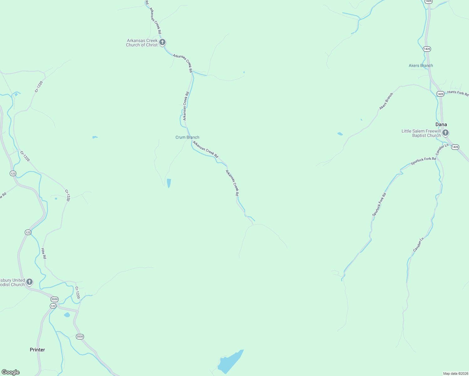 map of restaurants, bars, coffee shops, grocery stores, and more near 2664 Arkansas Creek Road in Martin