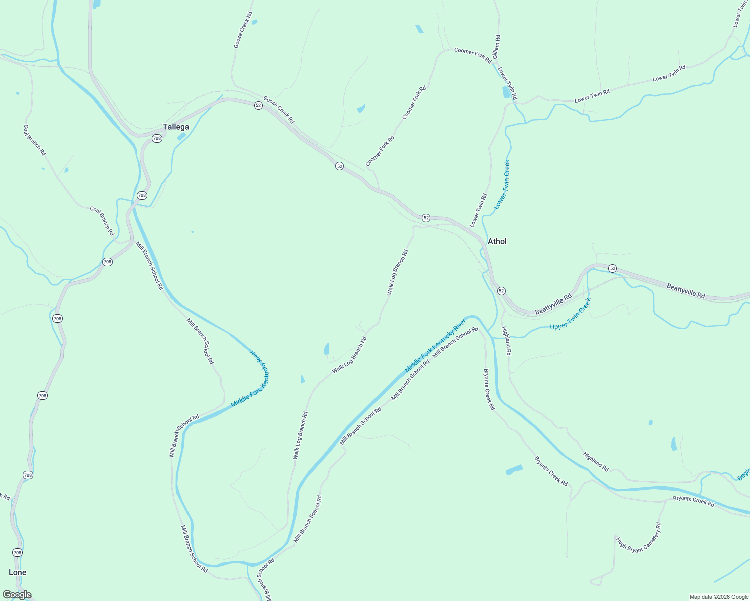 map of restaurants, bars, coffee shops, grocery stores, and more near Walk Log Branch Road in Beattyville