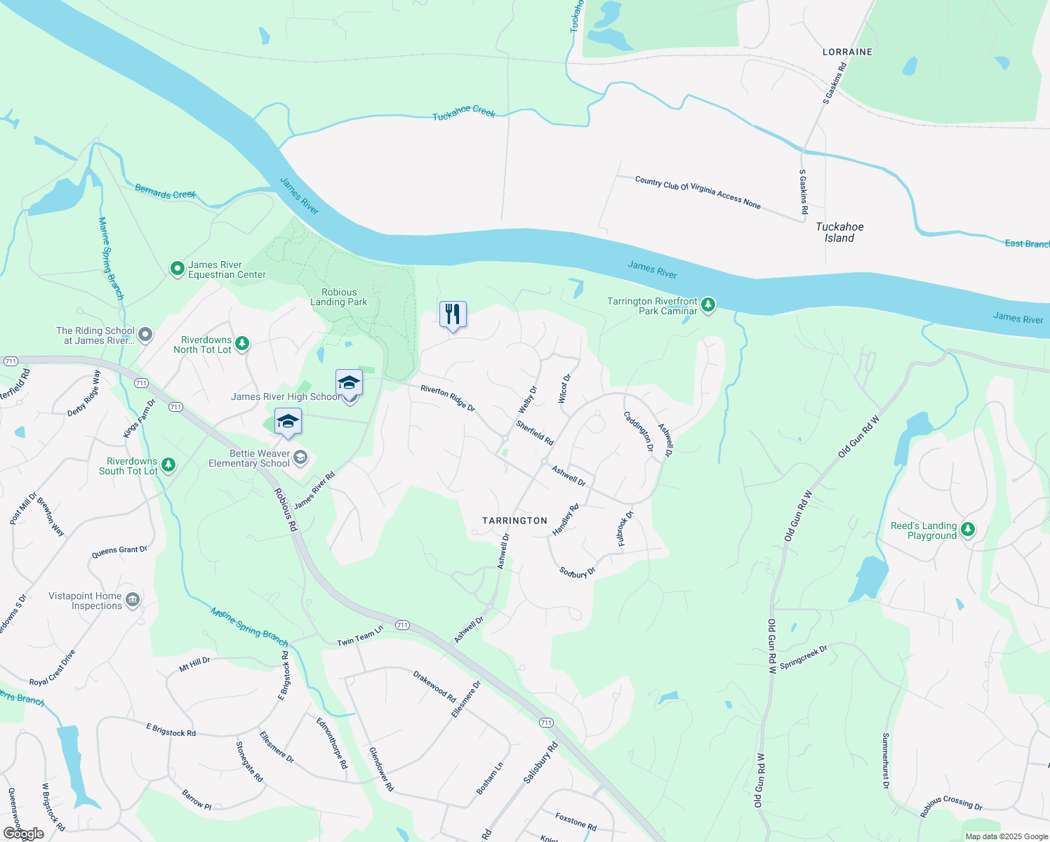 map of restaurants, bars, coffee shops, grocery stores, and more near 3901 Welby Drive in Midlothian