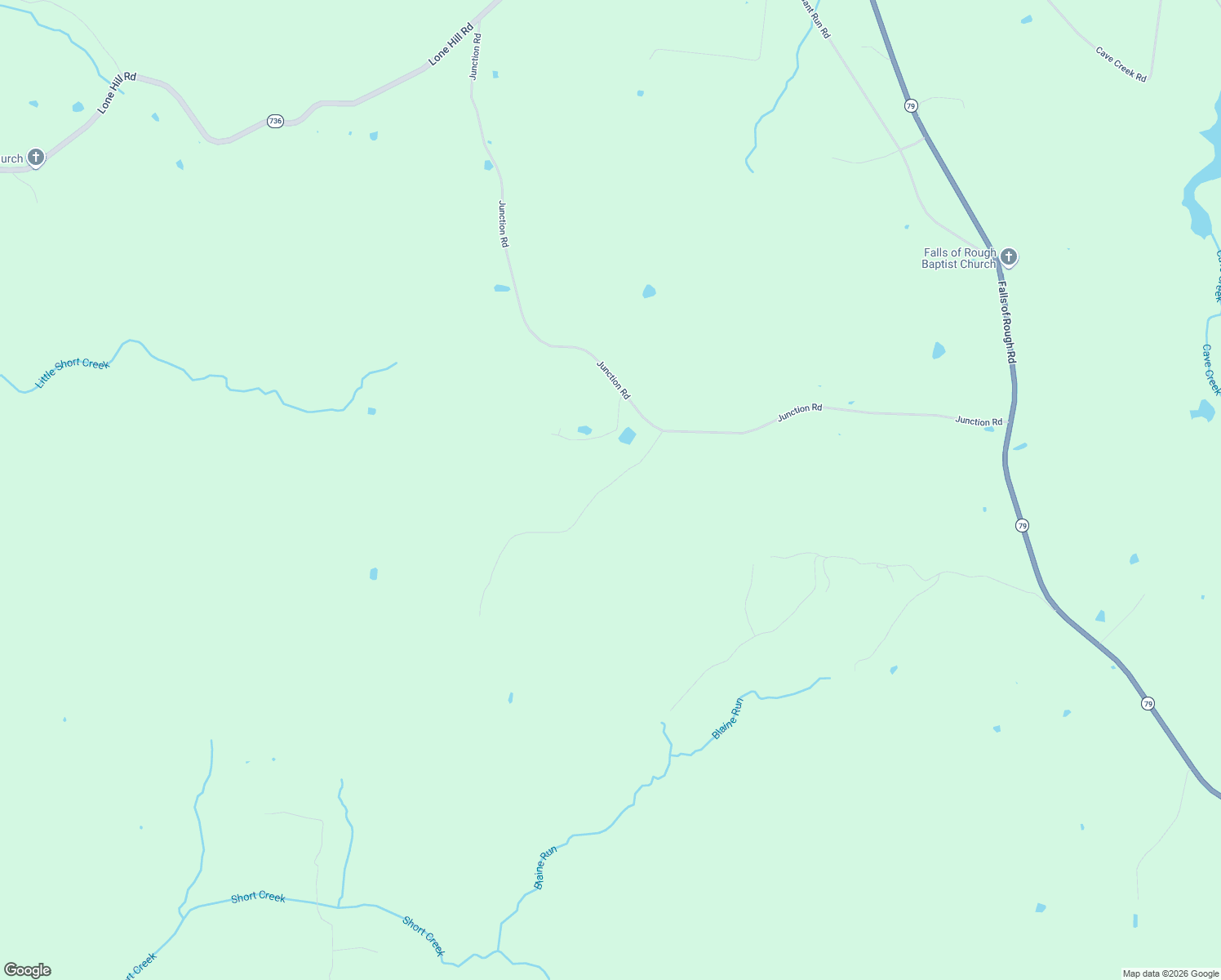 map of restaurants, bars, coffee shops, grocery stores, and more near 107 Junction Spur Road in Falls of Rough