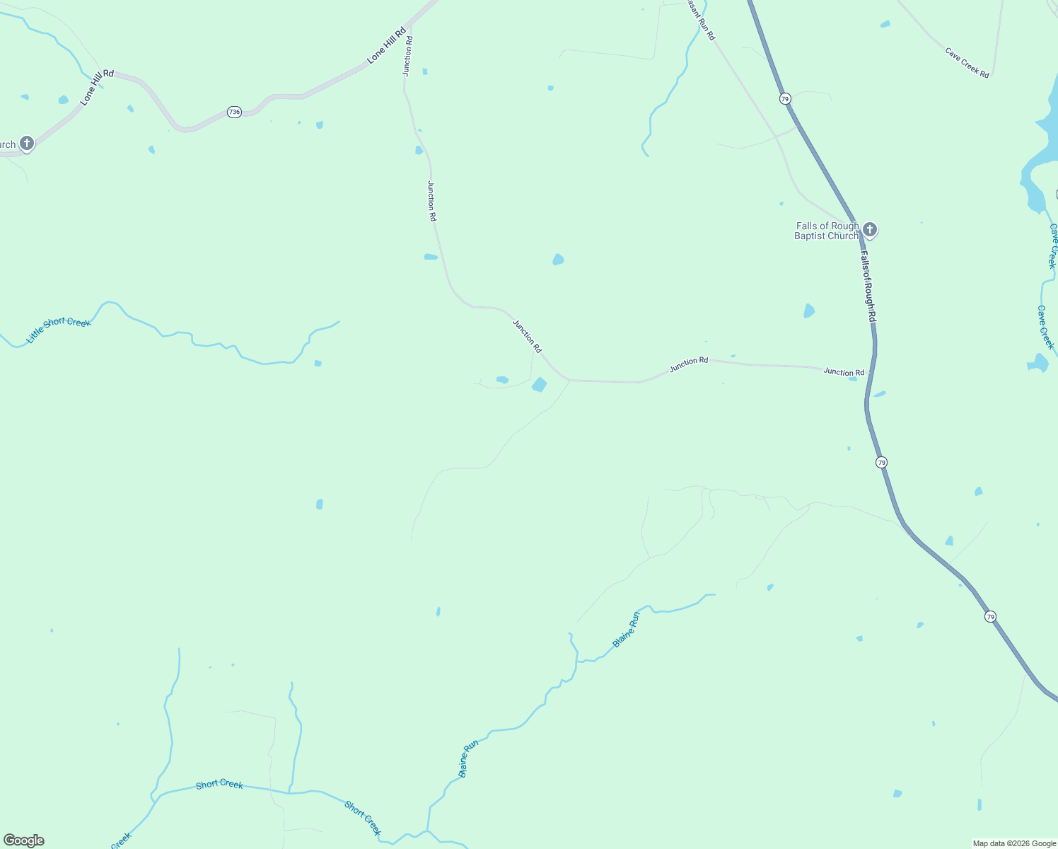 map of restaurants, bars, coffee shops, grocery stores, and more near 107 Junction Spur Road in Falls of Rough