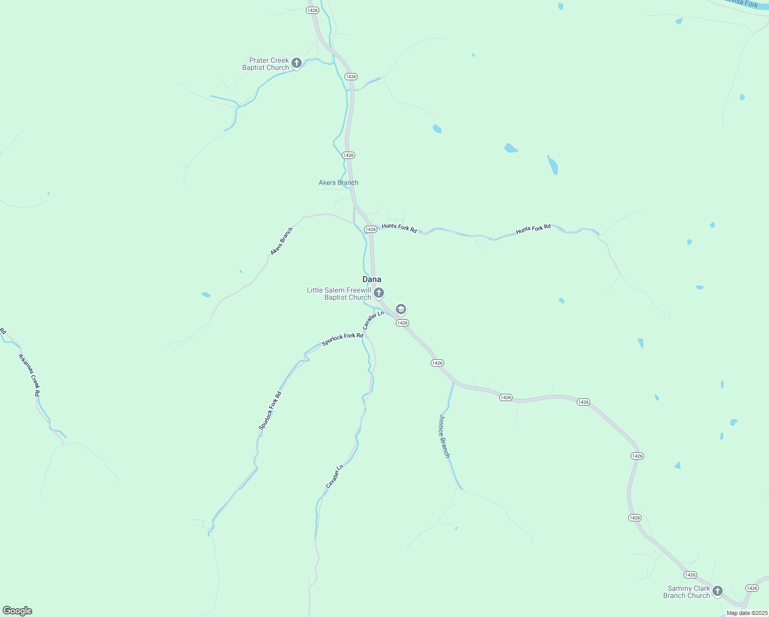map of restaurants, bars, coffee shops, grocery stores, and more near Sycamore Lane in Dana