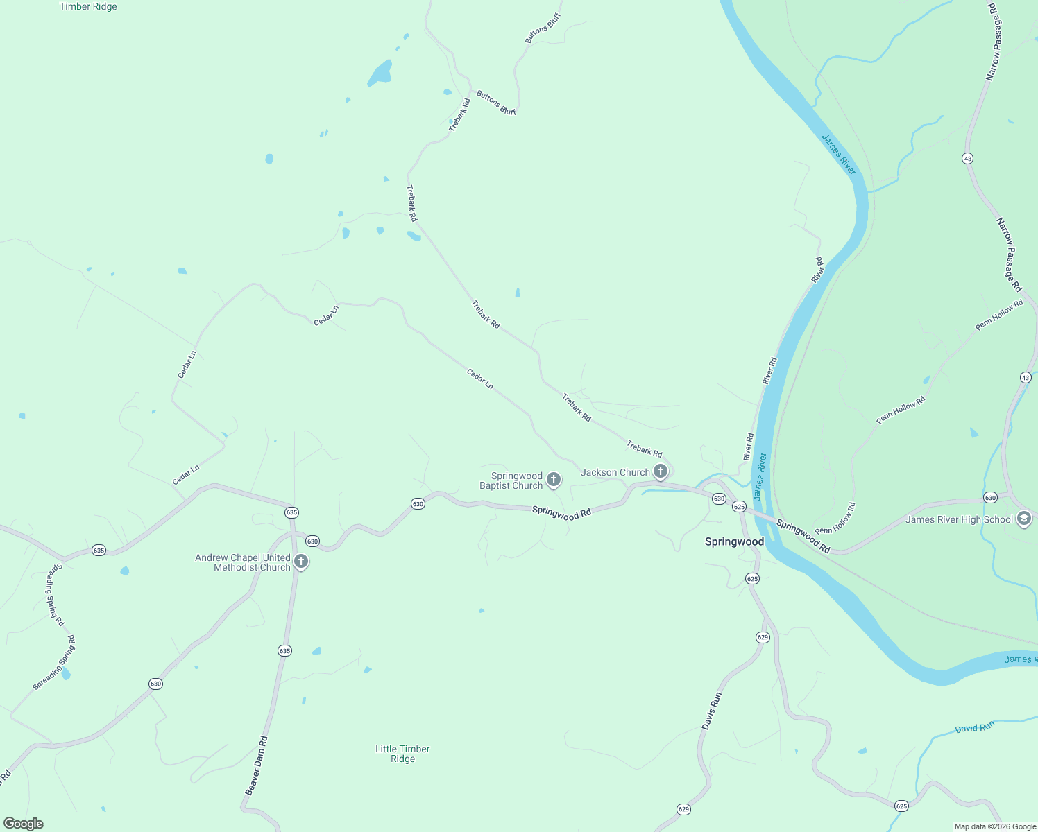 map of restaurants, bars, coffee shops, grocery stores, and more near 2184 Cedar Lane in Buchanan