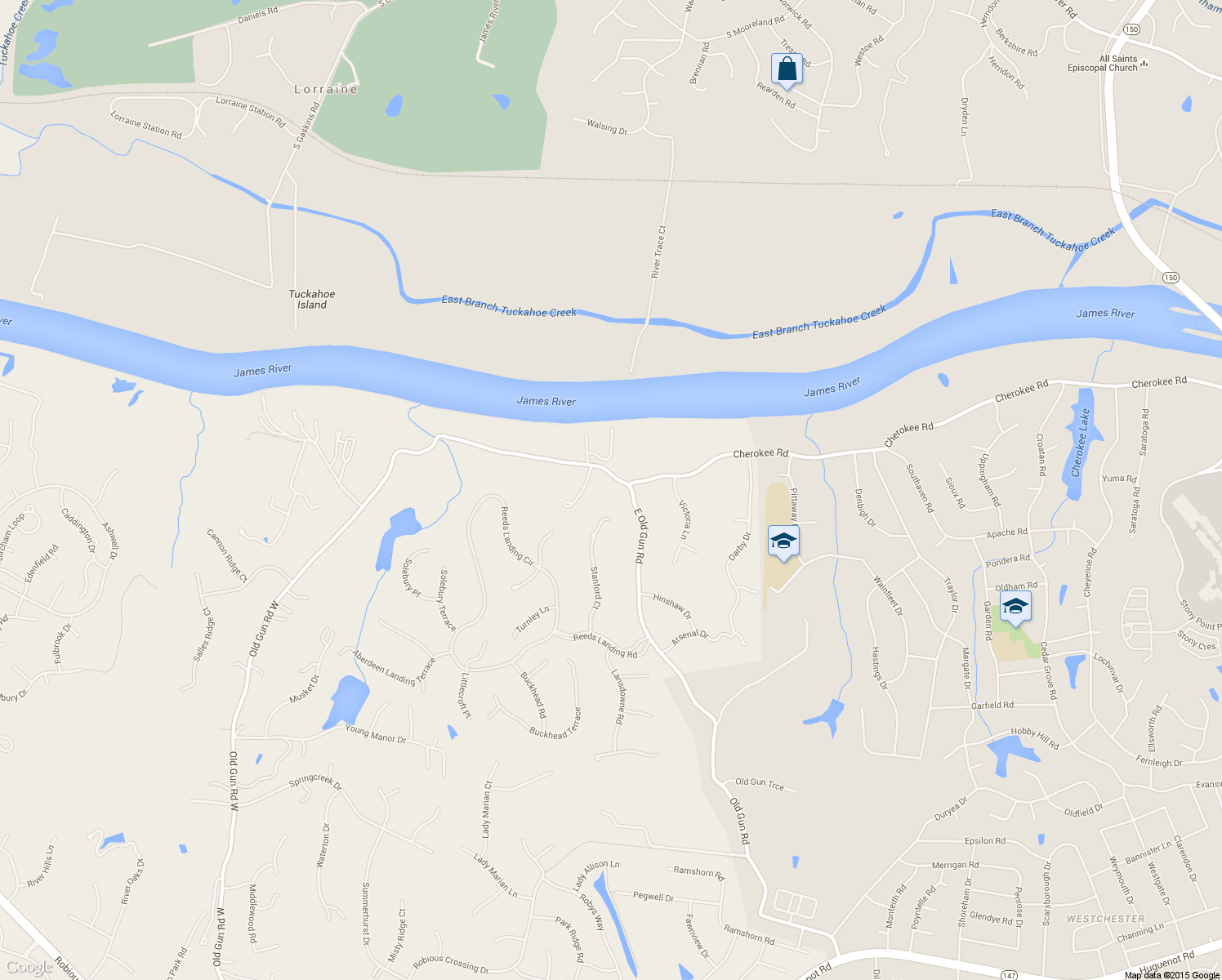 map of restaurants, bars, coffee shops, grocery stores, and more near 4020 East Old Gun Road in Midlothian