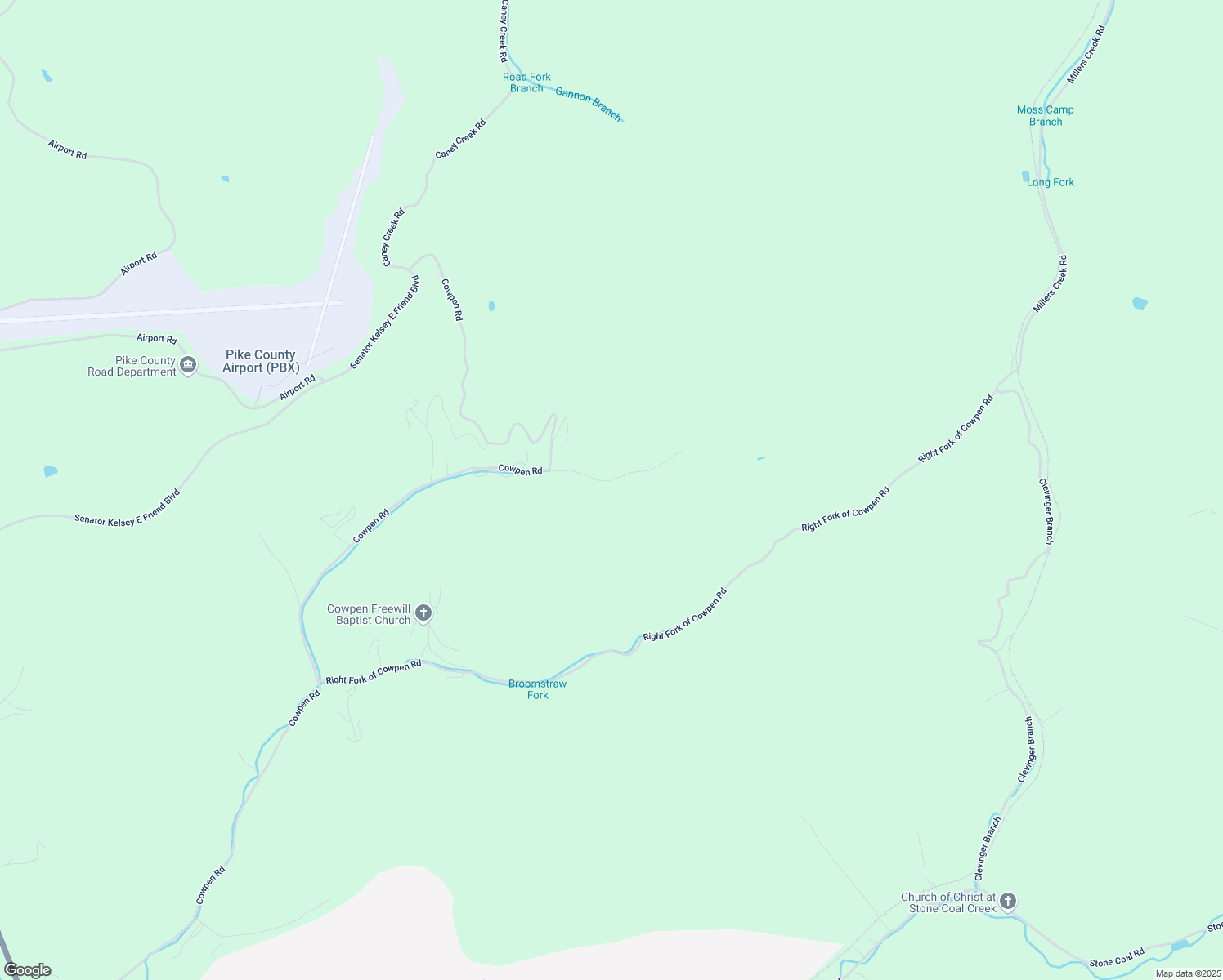 map of restaurants, bars, coffee shops, grocery stores, and more near 2-498 Jennys Fork in Pikeville