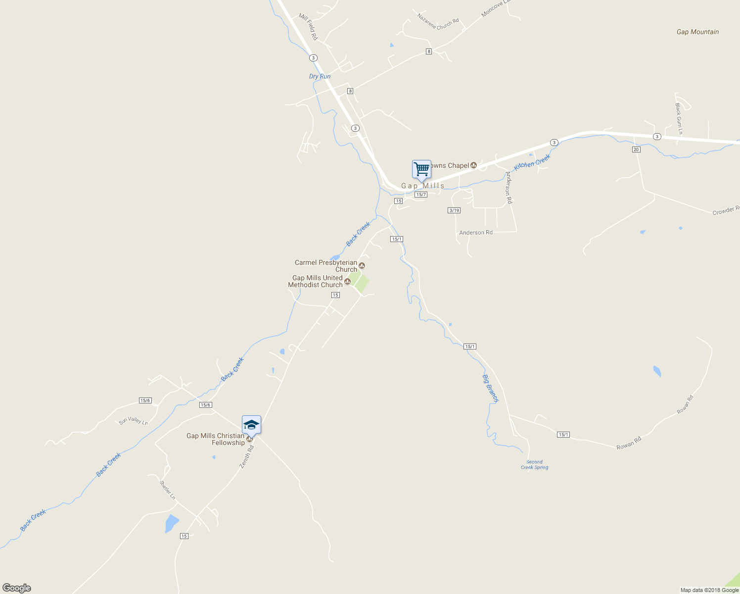 map of restaurants, bars, coffee shops, grocery stores, and more near 577 Zenith Road in Gap Mills