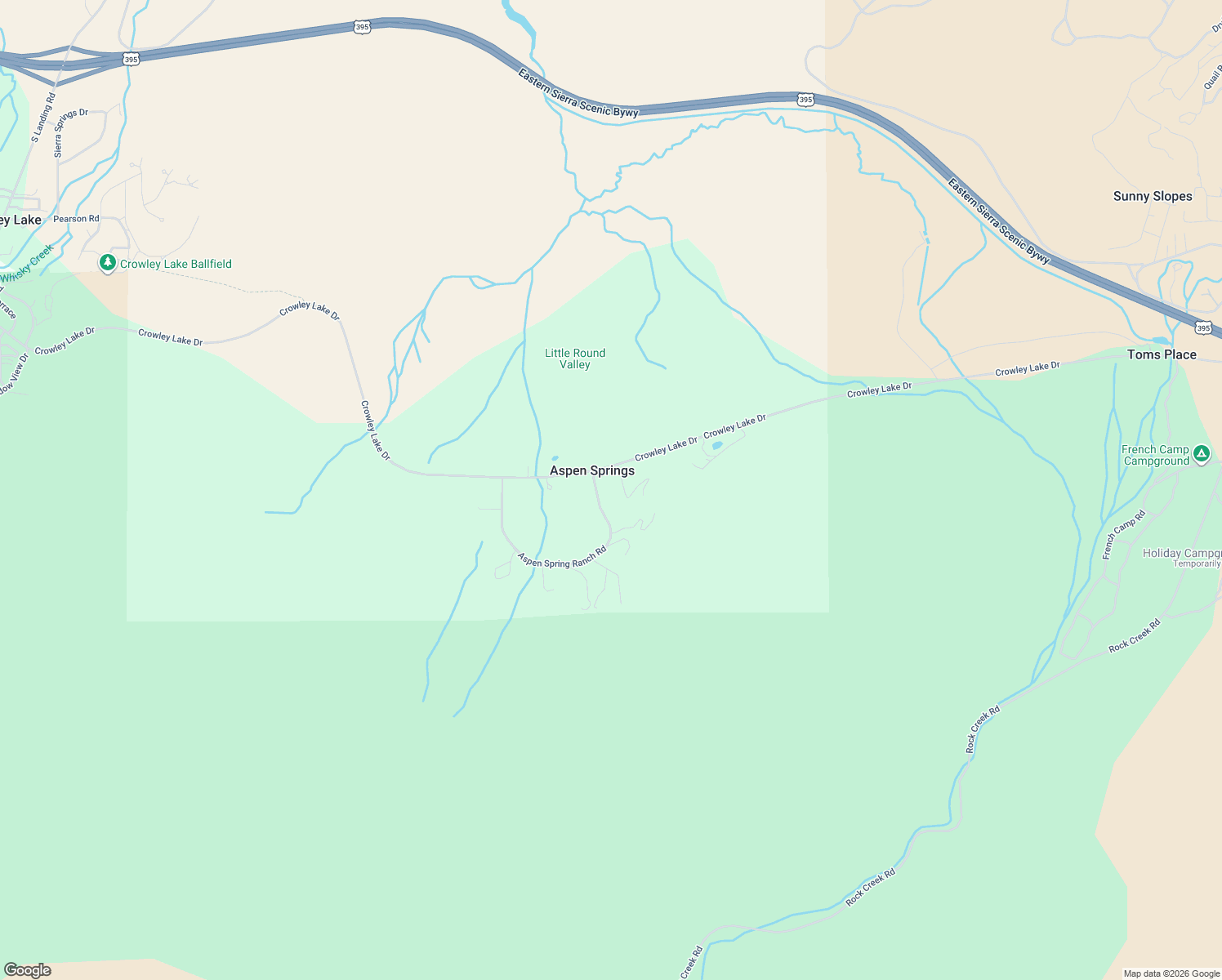map of restaurants, bars, coffee shops, grocery stores, and more near 716 Aspen Spring Ranch Road in Mammoth Lakes