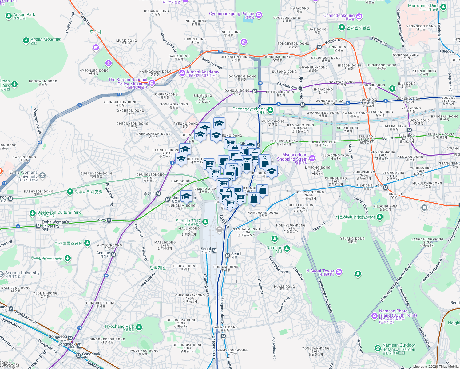 map of restaurants, bars, coffee shops, grocery stores, and more near in 