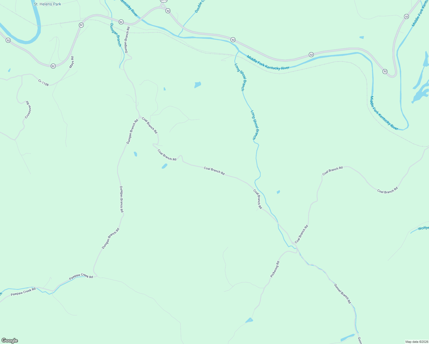 map of restaurants, bars, coffee shops, grocery stores, and more near Coal Branch Road in Beattyville