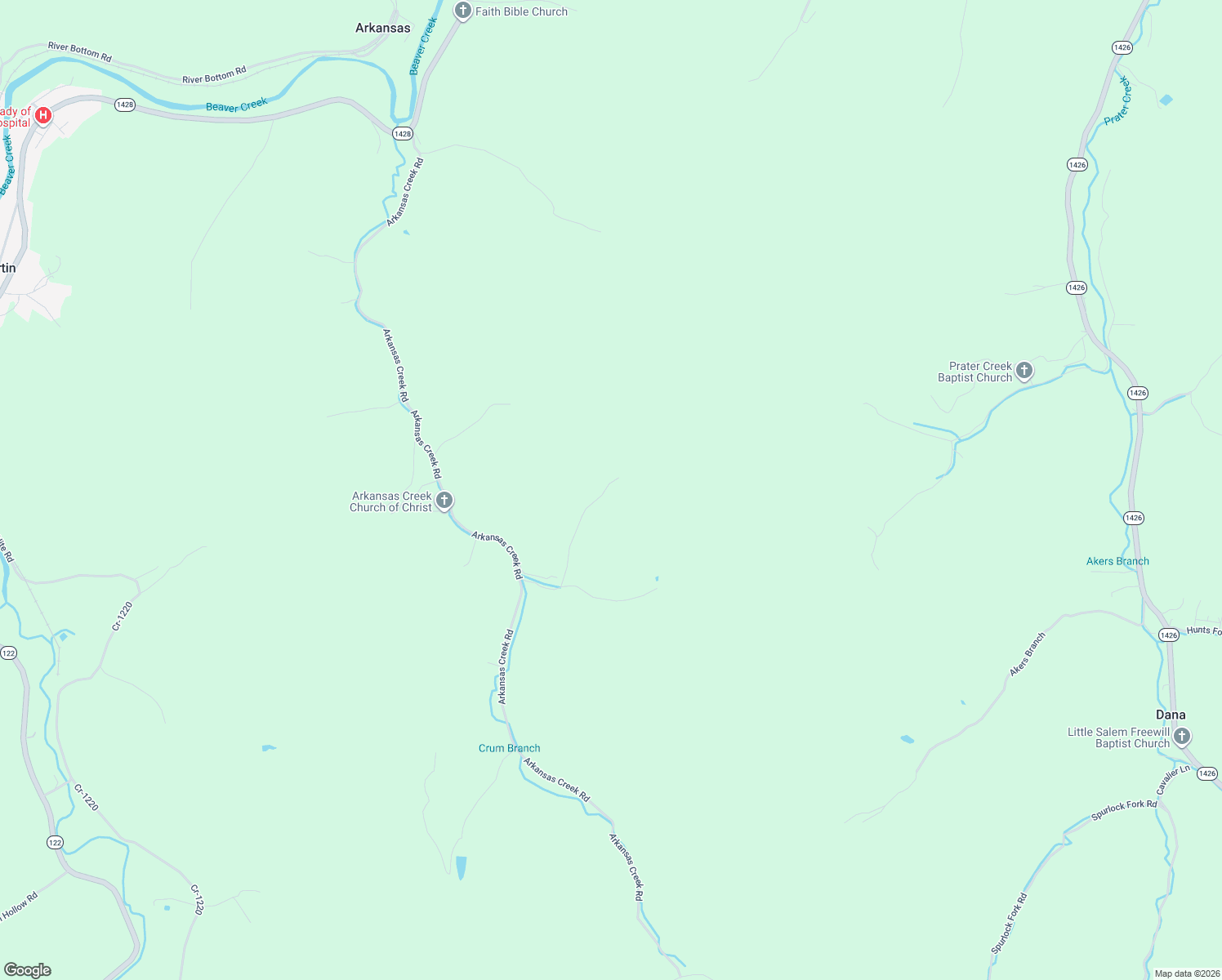 map of restaurants, bars, coffee shops, grocery stores, and more near Cr-1101 in Martin